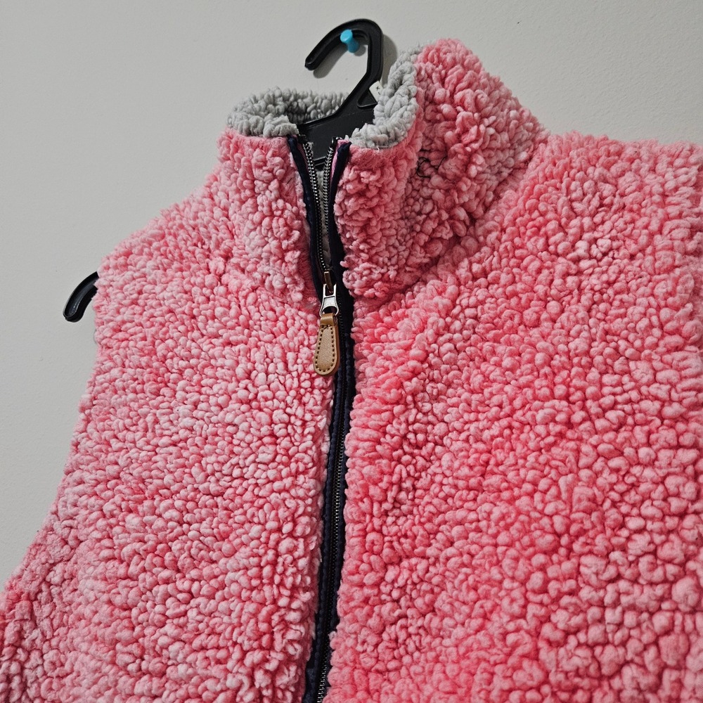 Simply Southern Womens Pink Sherpa Fleece Full Zip Vest Small Pockets Cozy Layer - Picture 2 of 4